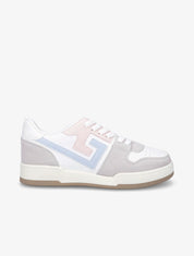 Sneakers en simili et suédine - Bleu ciel - 1