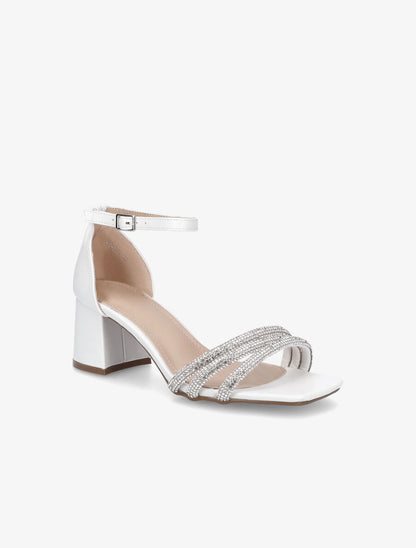 Sandales mi-hautes à strass - Blanc - 2