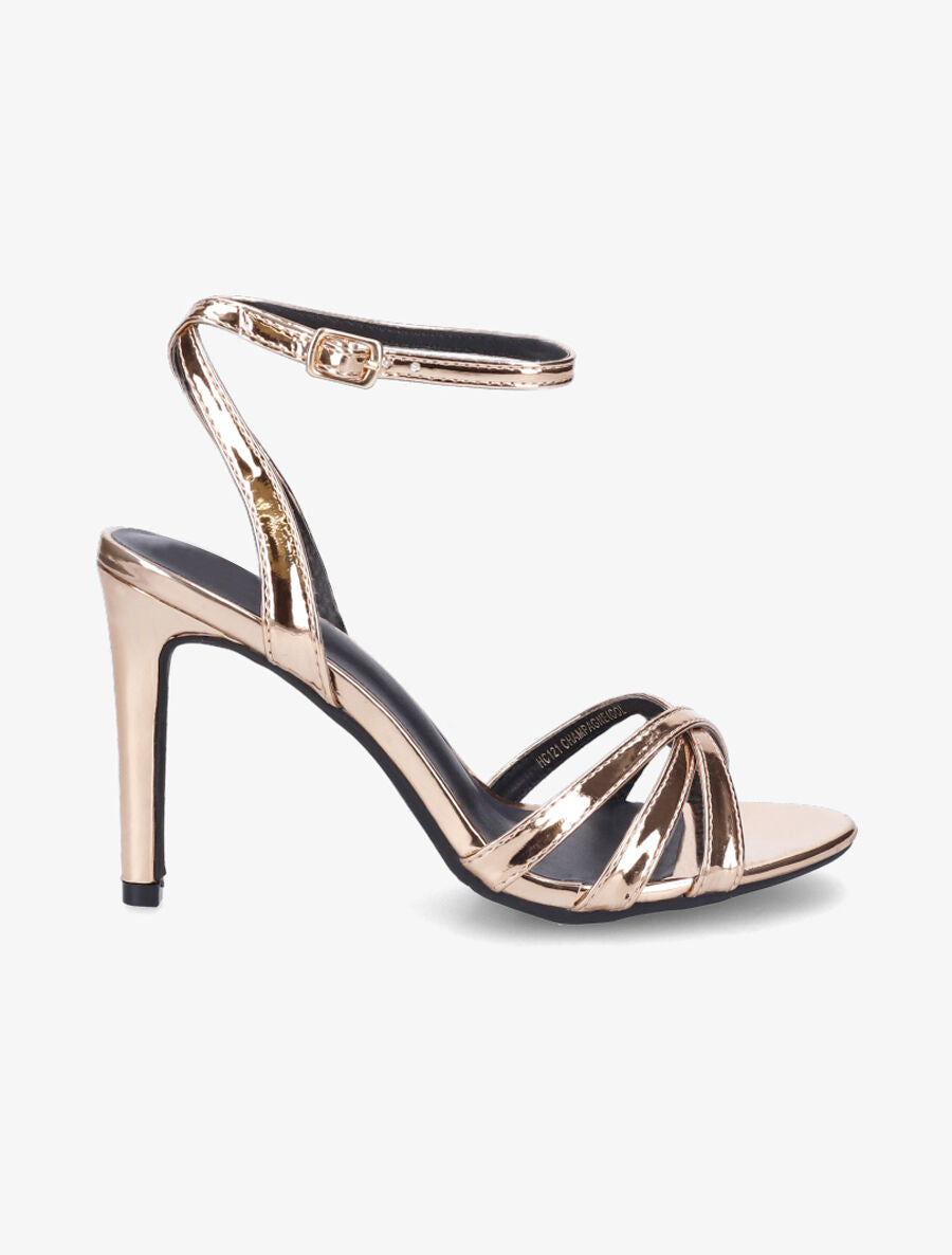 Sandales à talon aiguille et brides entrelacées - Rose gold - 5