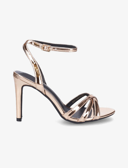 Sandales à talon aiguille et brides entrelacées - Rose gold - 5