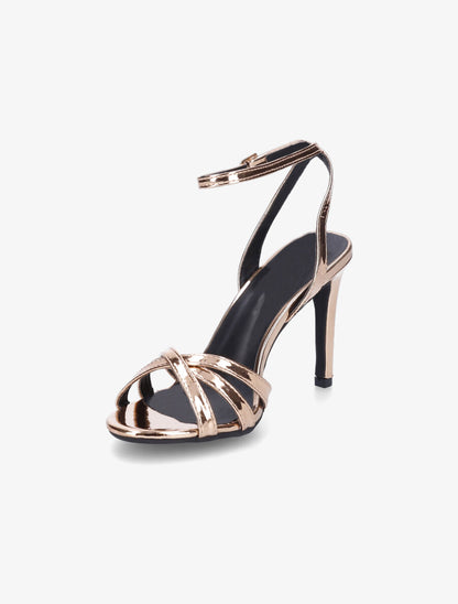 Sandales à talon aiguille et brides entrelacées - Rose gold - 3
