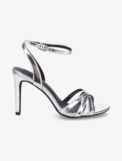 Sandales à talon aiguille et brides entrelacées - Argent - 1