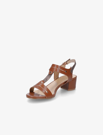 Sandales mi-hautes bride python - Camel - 3