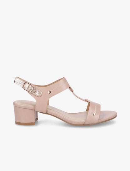 Sandales mi-hautes bride python - Rose - 5