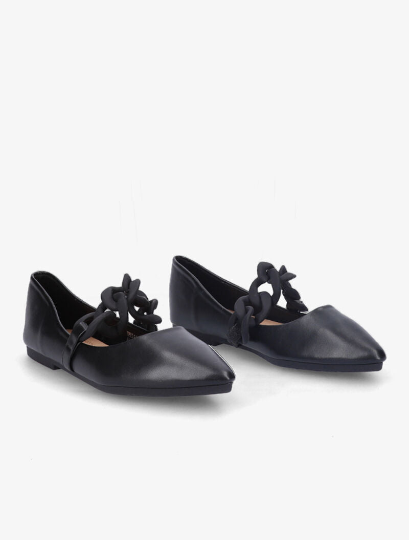 Ballerines à chaîne décorative - Noir - 4