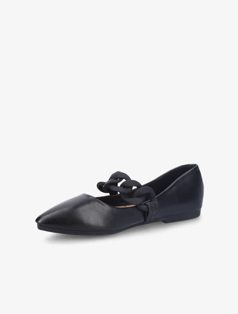 Ballerines à chaîne décorative - Noir - 3