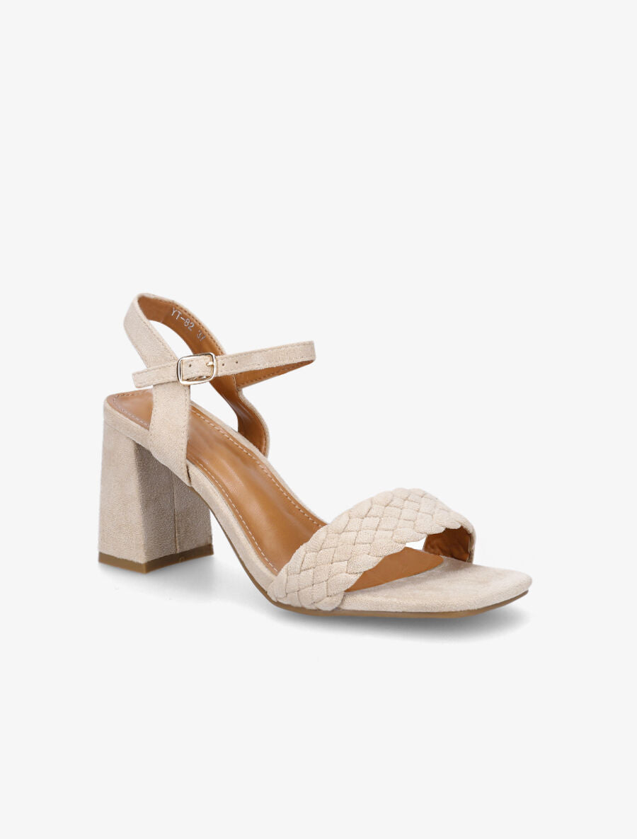 Sandales en suédine classique à bride tressée - Beige - 2