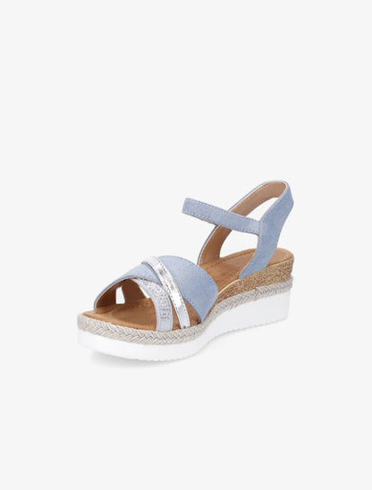 Sandales irisées à brides strassées et irisées - Bleu ciel - 3