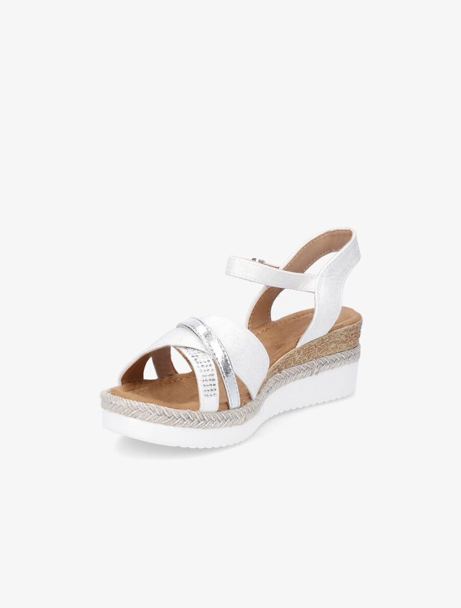 Sandales irisées à brides strassées et irisées - Blanc - 3