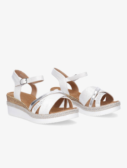 Sandales irisées à brides strassées et irisées - Blanc - 4