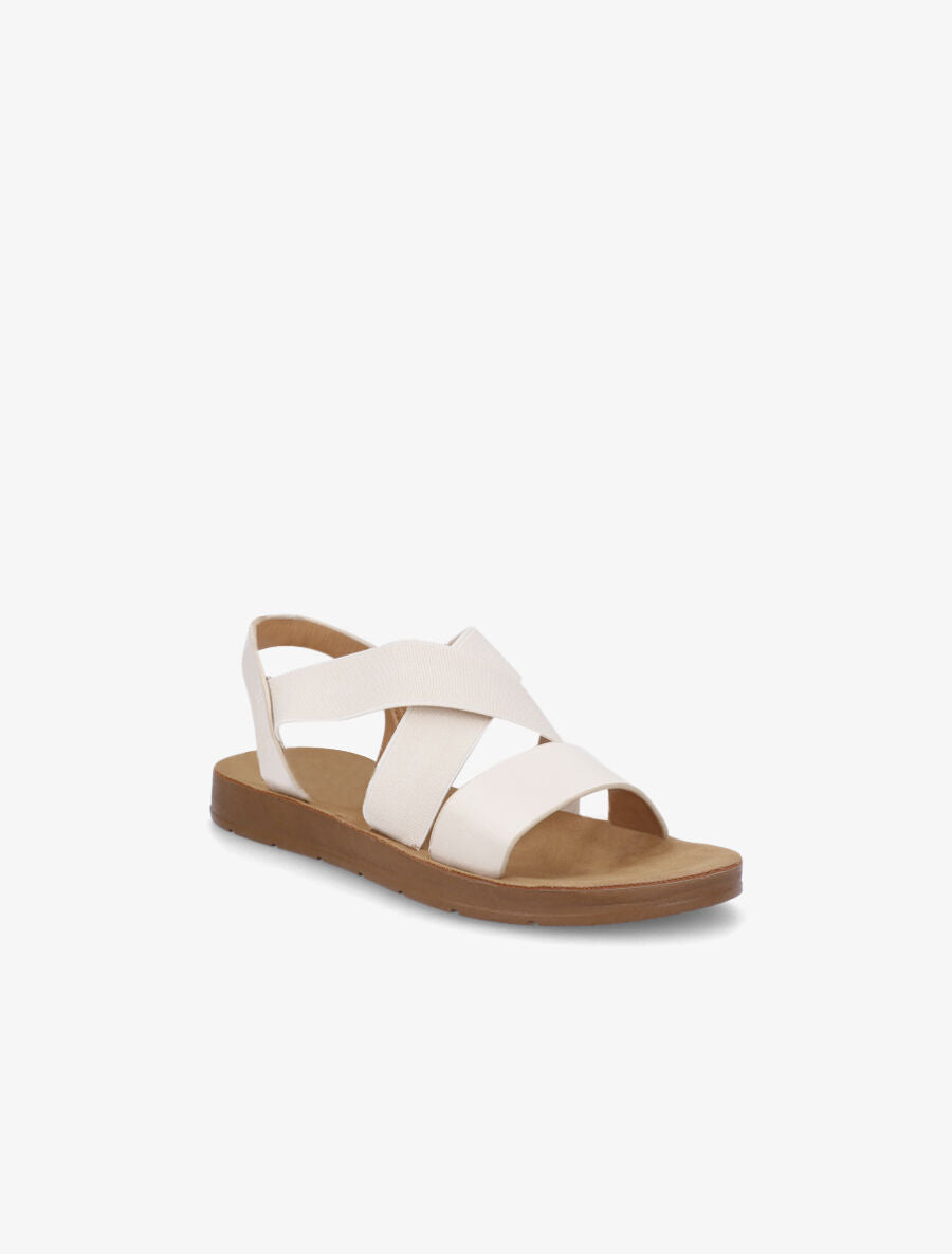 Nu-pieds à brides croisées élastiquées - Beige - 2