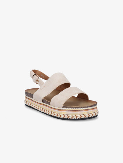 Sandales à semelle stylisée - Beige - 2