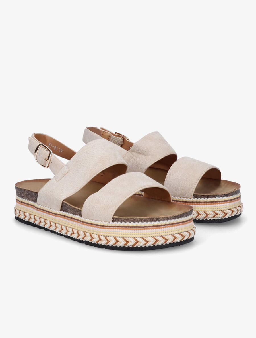 Sandales à semelle stylisée - Beige - 4
