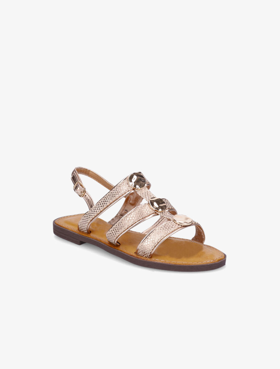 Nu-pieds effet python à bijoux - Rose gold - 2
