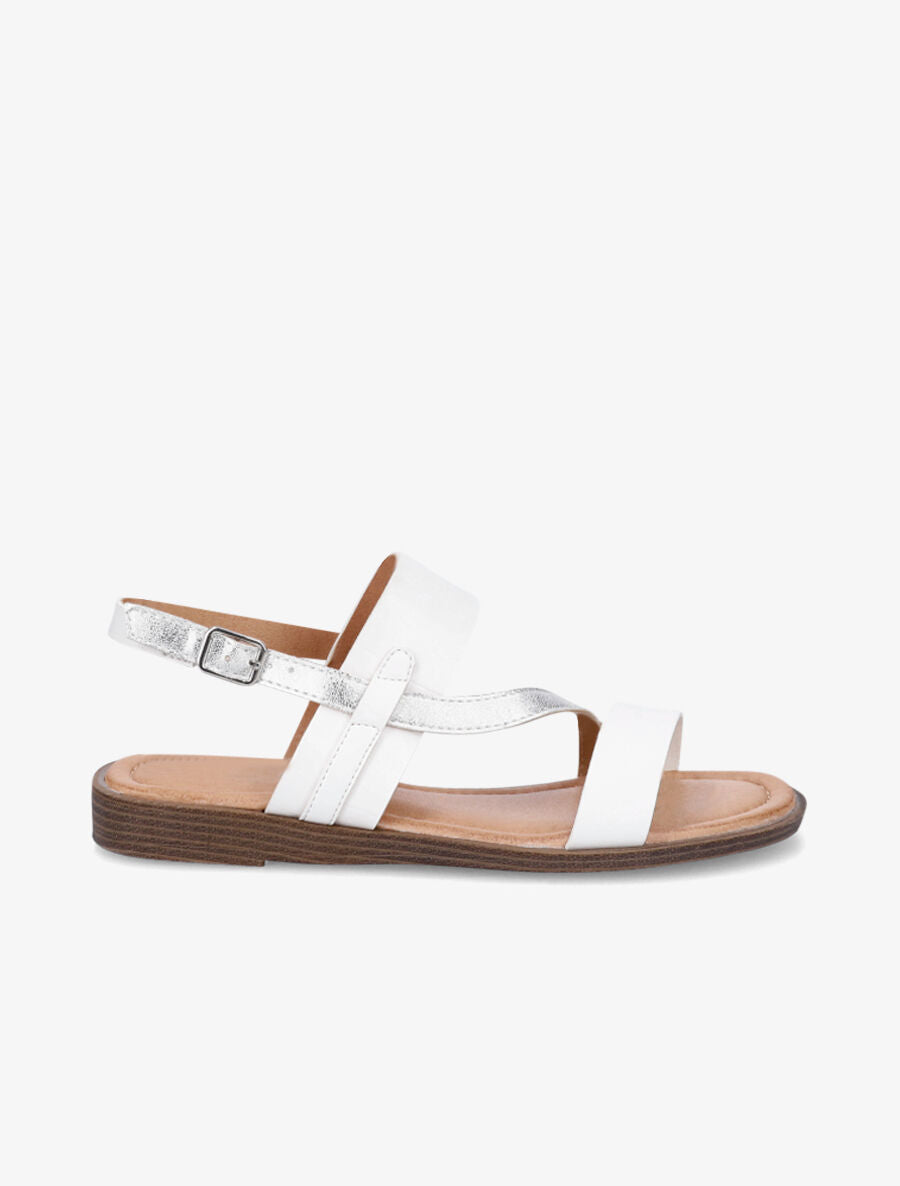 Nu-pieds effet croco et irisés - Blanc - 5