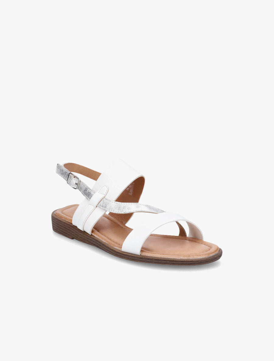 Nu-pieds effet croco et irisés - Blanc - 2