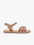 Nu-pieds en simili à bride effet croco - Camel - 1