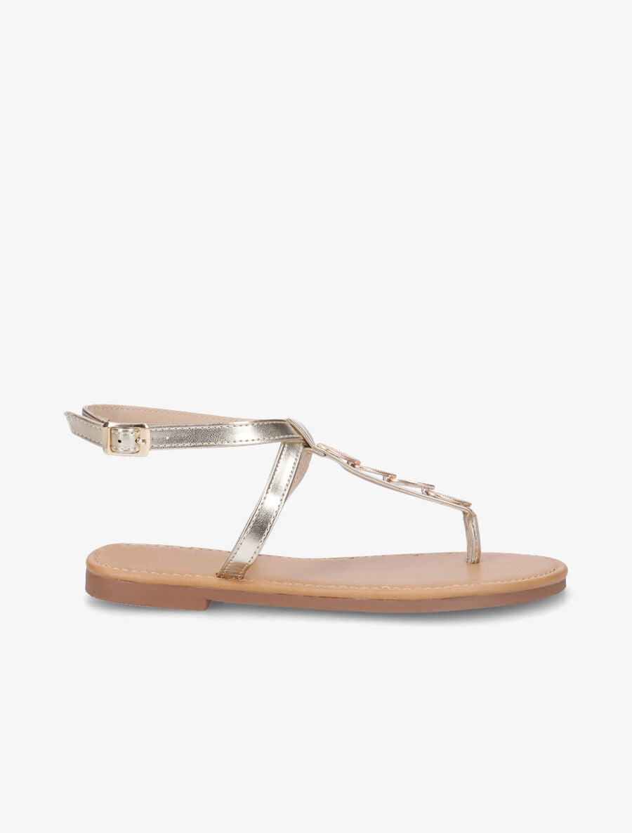 Nu-pieds à bride bijoux - Or - 1