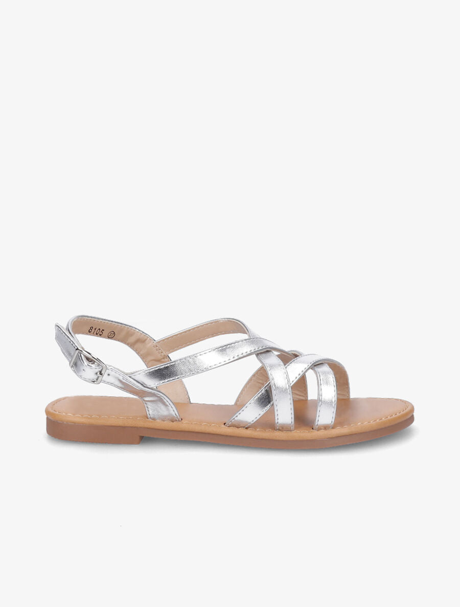 Nu-pieds brides entrelacées - Argent - 1