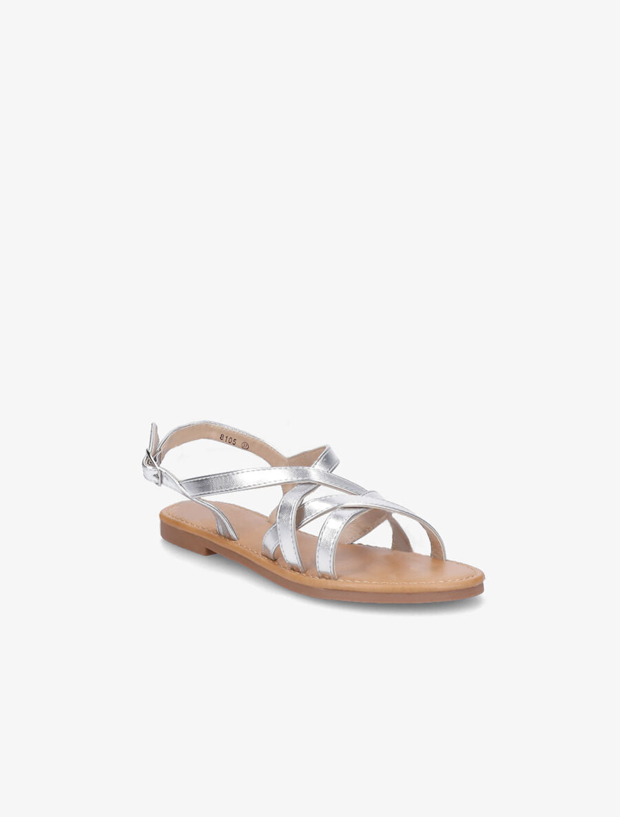 Nu-pieds brides entrelacées - Argent - 2