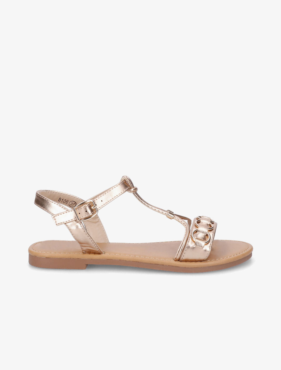 Nu-pieds brides à anneaux - Rose gold - 1