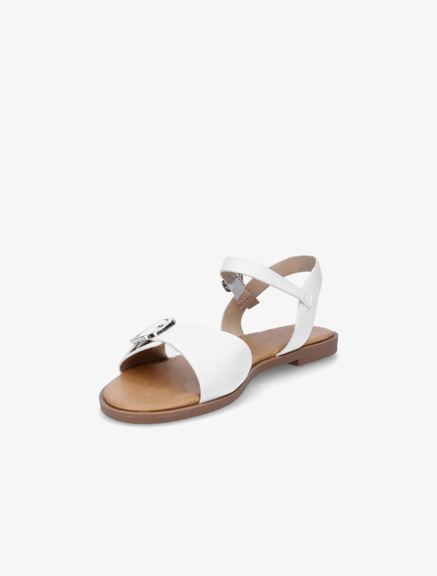 Nu-pieds en simili à bride à boucle - Blanc - 3
