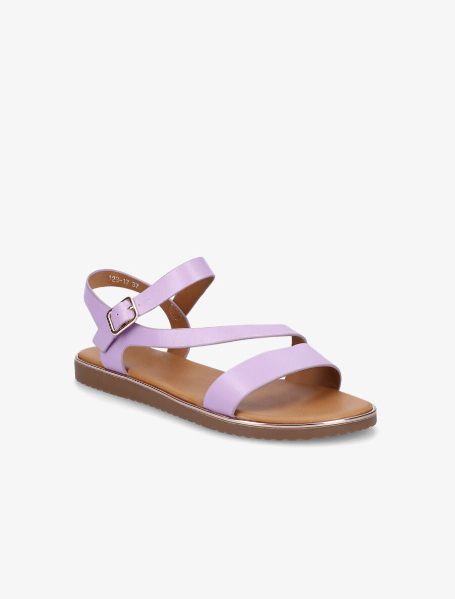 Nu-pieds à brides asymétriques - Lilas - 2