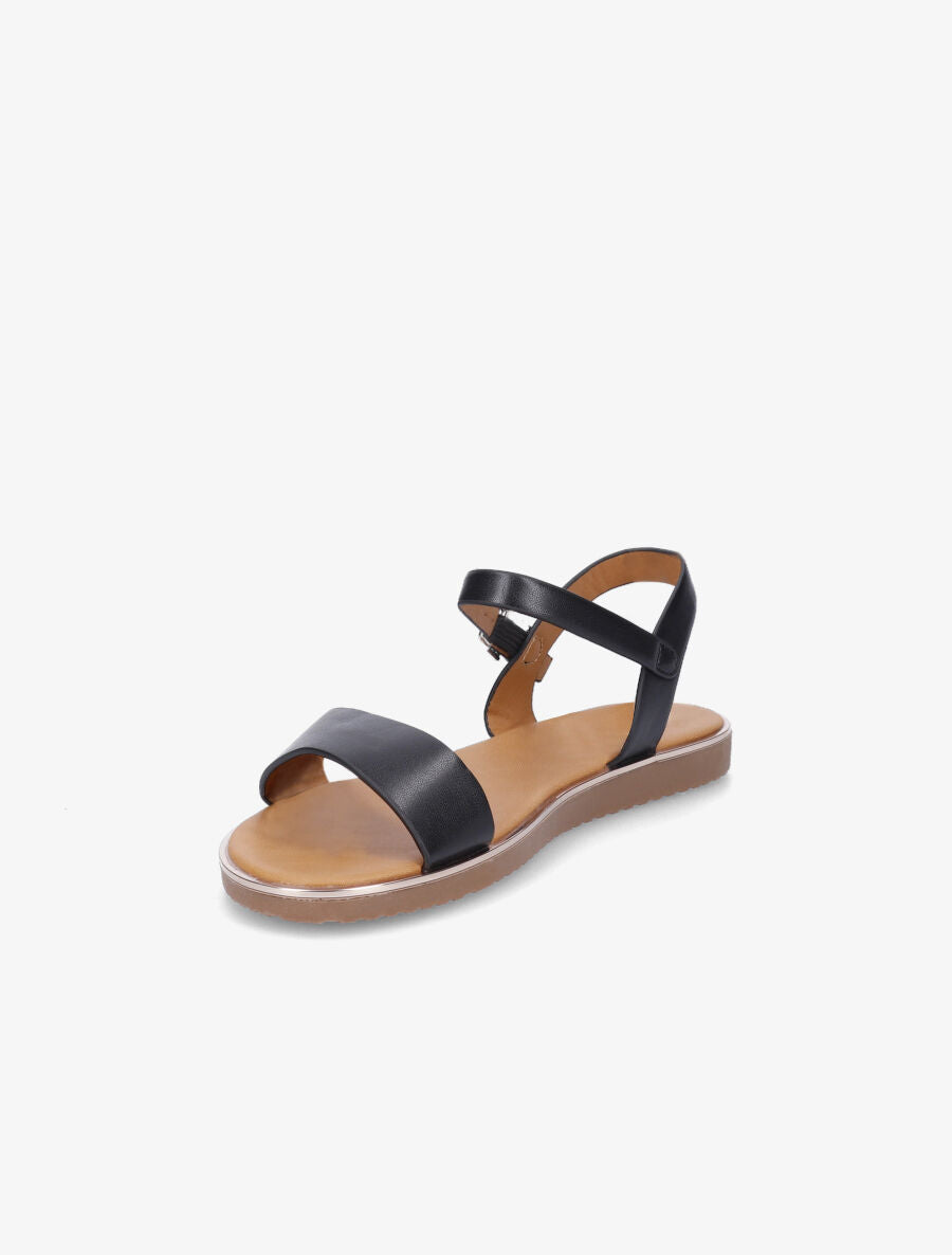 Nu-pieds basiques en simili - Noir - 3