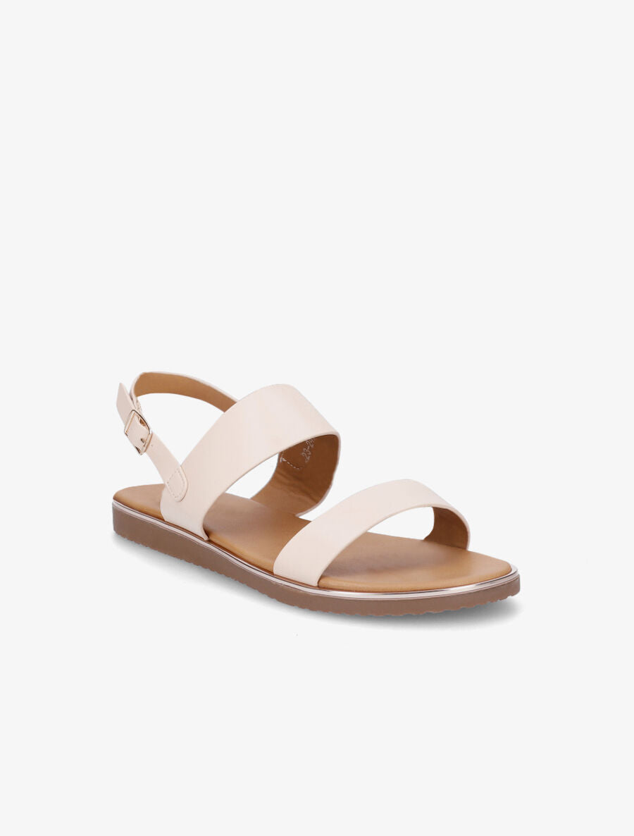 Nu-pieds classiques en simili - Beige - 2