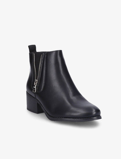 Bottines à zip ouvert décoratif - Noir - 3