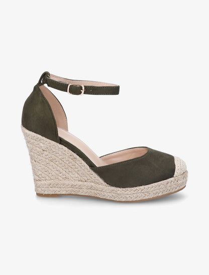 Espadrilles hautes en suédine - Kaki foncé - 1