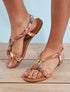 Nu-pieds à perles et en tissu satiné - Rouge - 1