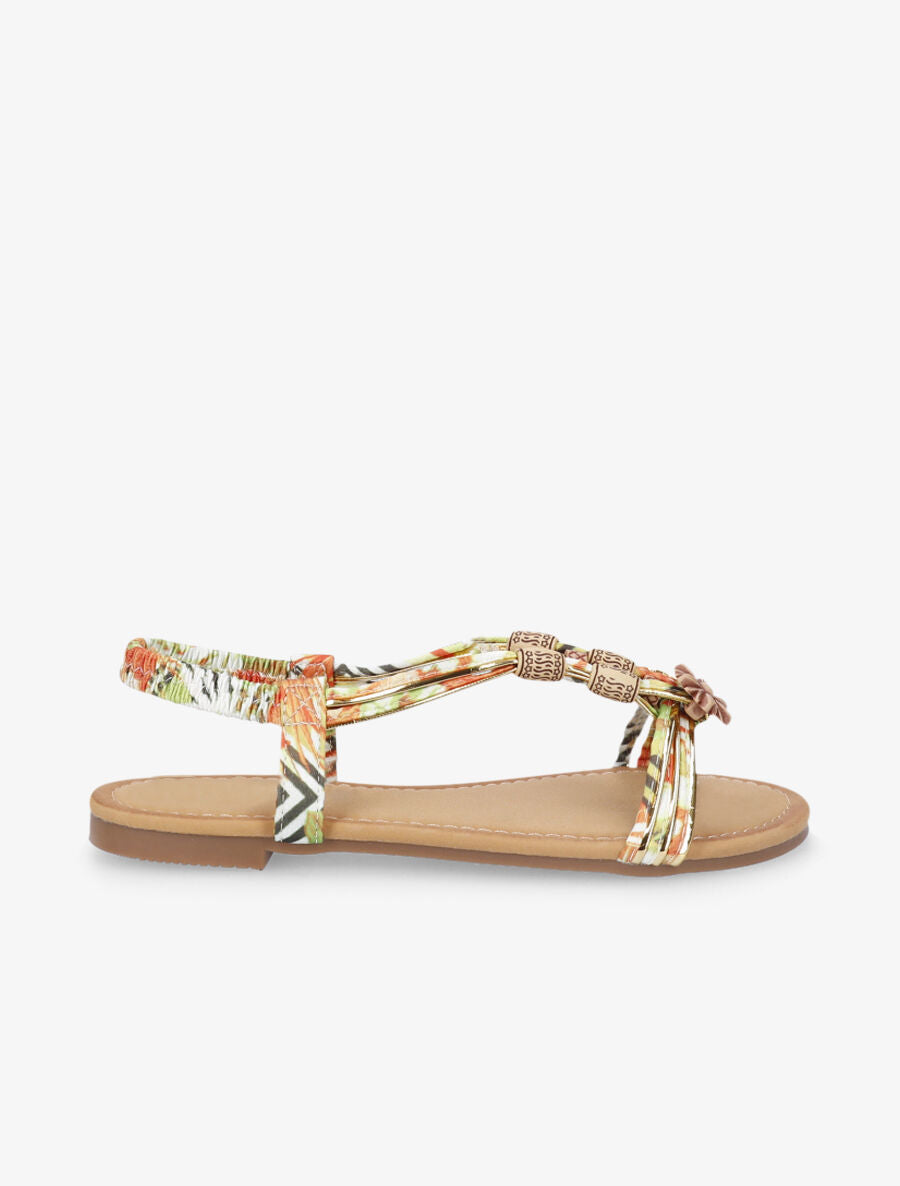 Nu-pieds à perles et en tissu satiné - Vert - 2