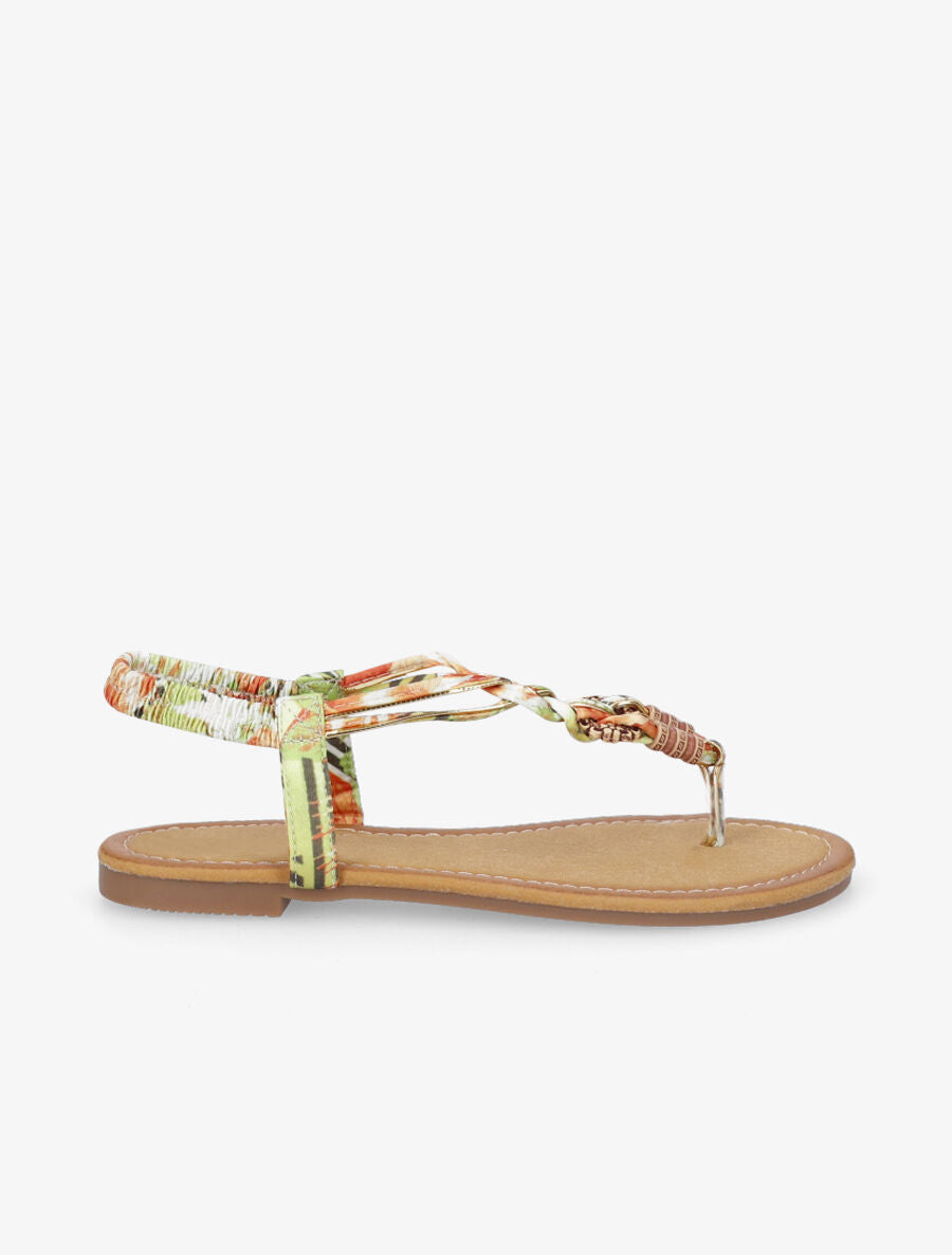 Nu-pieds tressés en tissu satiné - Vert - 5
