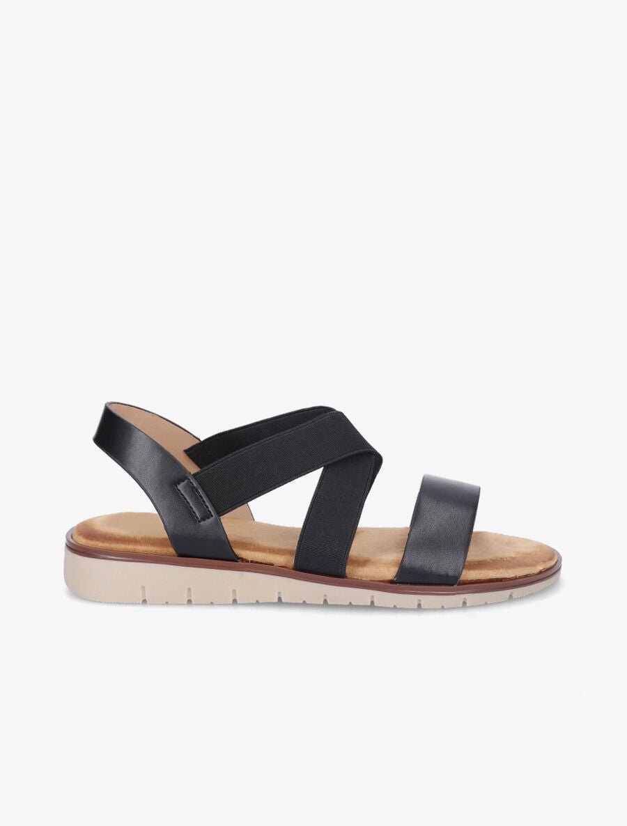 Nu-pieds croisés en simili - Noir - 1