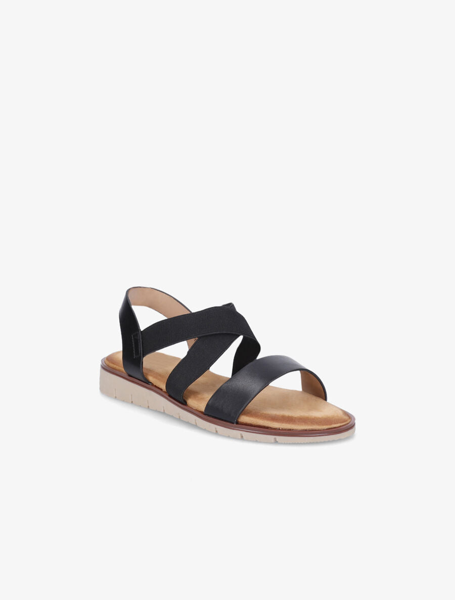 Nu-pieds croisés en simili - Noir - 2