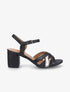 Sandales effet python à brides entrelacées - Noir - 5