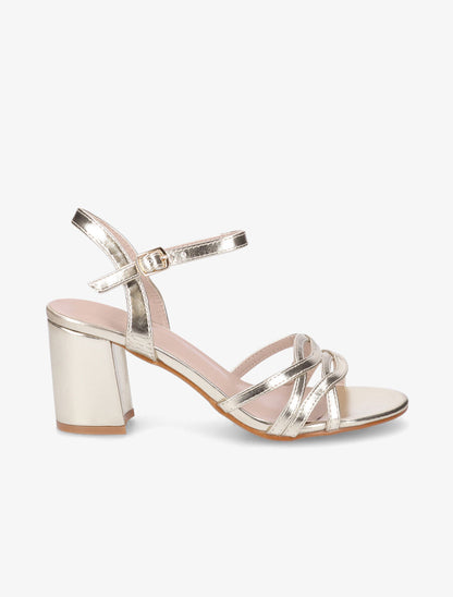 Sandales en simili à brides entrelacées - Or - 1
