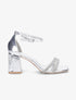 Sandales en simili à brides ornées de strass - Argent - 5