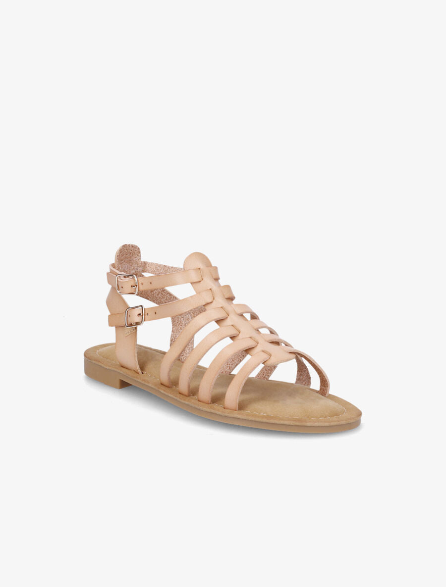 Nu-pieds en simili à multibrides - Beige - 2