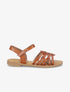 Nu-pieds en simili style spartiates - Camel - 5