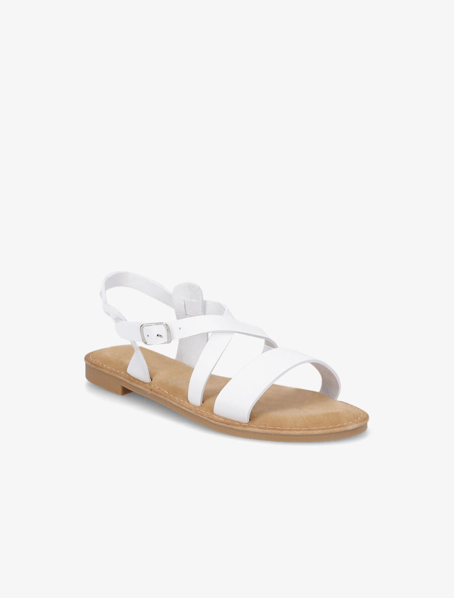 Nu-pieds en simili classiques - Blanc - 2