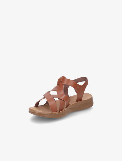 Nu-pieds croisés en simili - Camel - 3