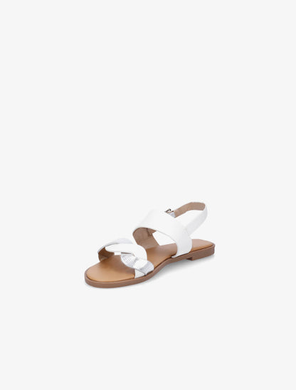 Nu-pieds à brides entrelacées unies et irisées - Blanc - 3