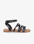 Nu-pieds en simili à doubles brides - Noir - 5