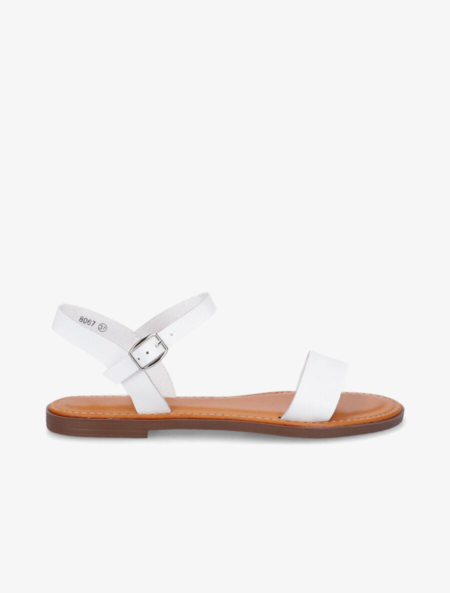 Nu-pieds plats basiques - Blanc - 1