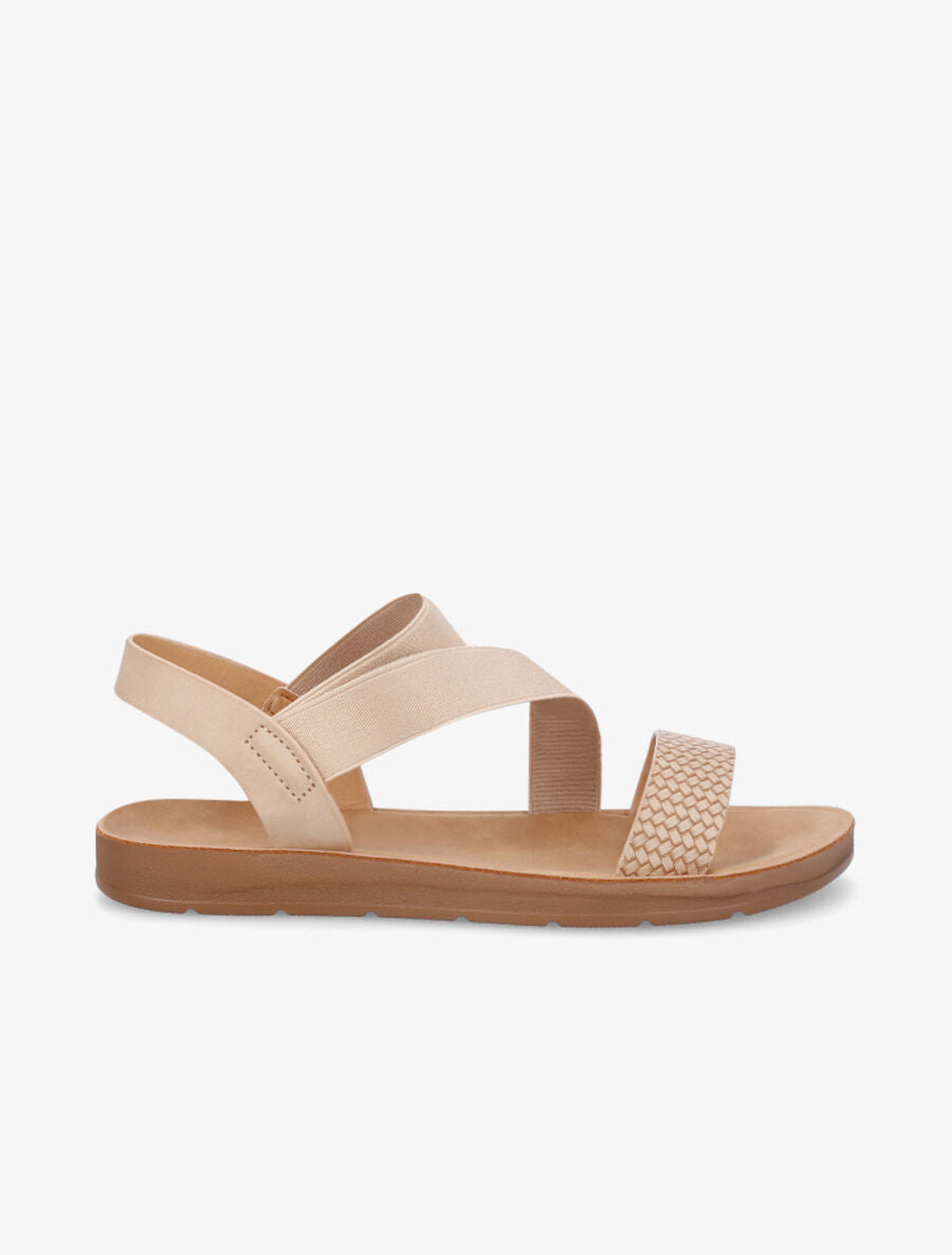 Nu-pieds élastiqués - Beige - 1