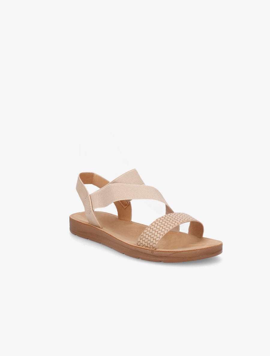 Nu-pieds élastiqués - Beige - 2