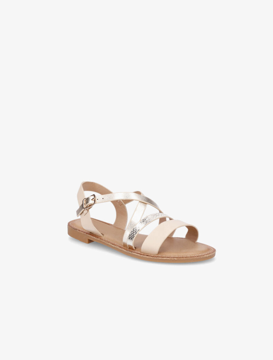 Nu-pieds multibrides irisées - Beige - 2