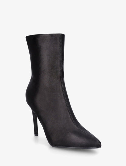 Bottines en tissu nacré à talon aiguille - Noir - 2